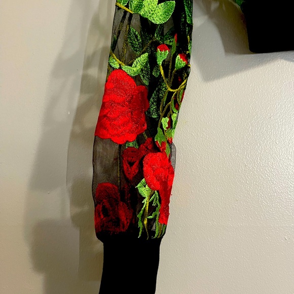 Embroidered Mesh Rose Jacket - Picture 4 of 4